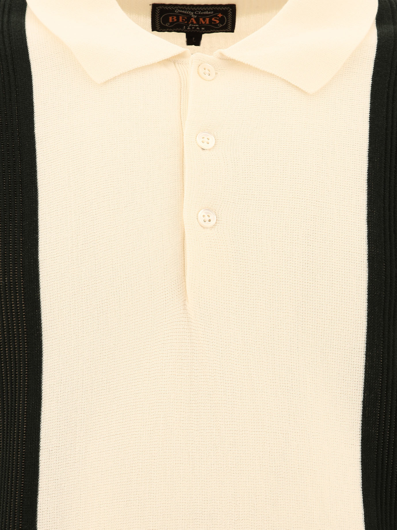 BEAMS PLUS White Knit polo shirt